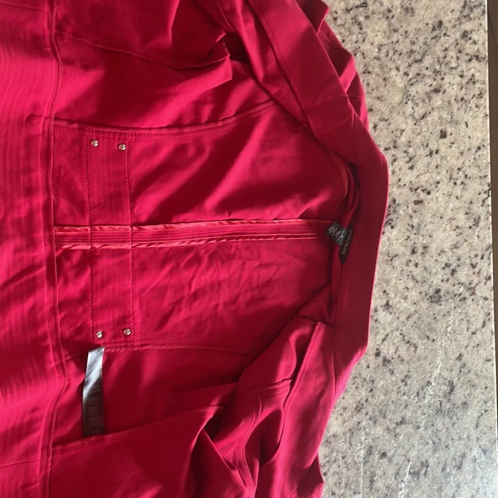 White House Black Market Red Ruffle Jacket - Picture 8 of 8